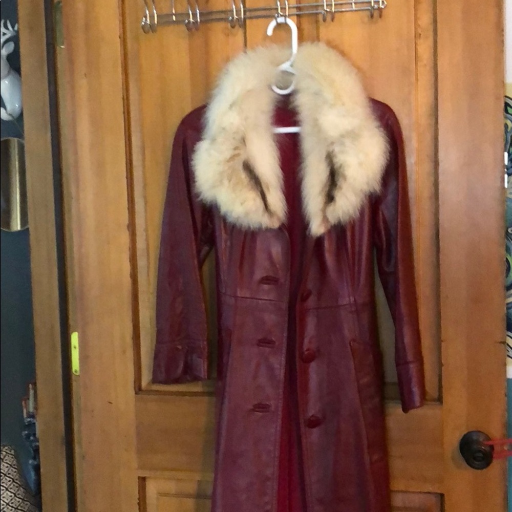 Long vintage red coat